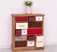 Apothekerschrank aus Massivholz mit 13 Schubladen - mehrfarbige Kommode - Multi Creme - Eichentop
