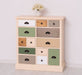Apothekerschrank aus Massivholz mit 13 Schubladen - mehrfarbige Kommode - Multi Creme - Eichentop