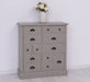 Apothekerschrank aus Massivholz mit 13 Schubladen - mehrfarbige Kommode - Multi Creme - Eichentop