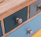 Apothekerschrank aus Massivholz mit 13 Schubladen - mehrfarbige Kommode - Multi Creme - Eichentop