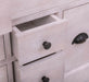 Apothekerschrank aus Massivholz mit 13 Schubladen - mehrfarbige Kommode - Multi Creme - Eichentop