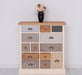 Apothekerschrank aus Massivholz mit 13 Schubladen - mehrfarbige Kommode - Multi Creme - Eichentop