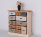 Apothekerschrank aus Massivholz mit 13 Schubladen - mehrfarbige Kommode - Multi Creme - Eichentop