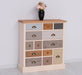 Apothekerschrank aus Massivholz mit 13 Schubladen - mehrfarbige Kommode - Multi Creme - Eichentop