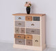 Apothekerschrank aus Massivholz mit 13 Schubladen - mehrfarbige Kommode - Multi Creme - Eichentop
