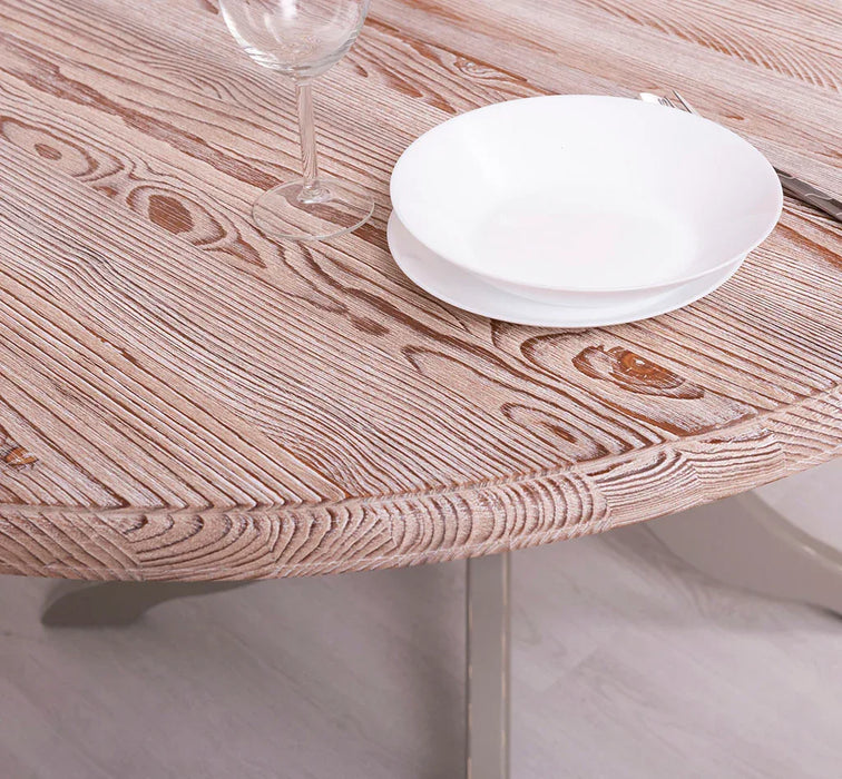 Ausziehbarer Esstisch aus Massivholz | runder Holztisch