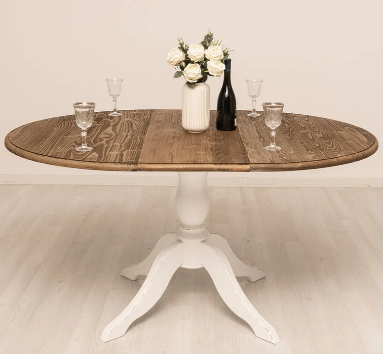 Ausziehbarer Esstisch aus Massivholz | runder Holztisch