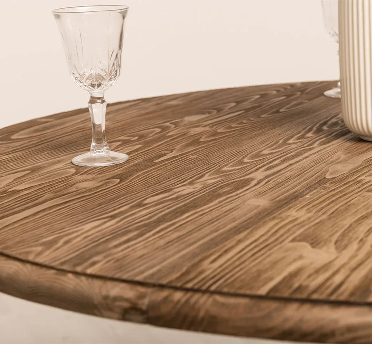 Ausziehbarer Esstisch aus Massivholz | runder Holztisch