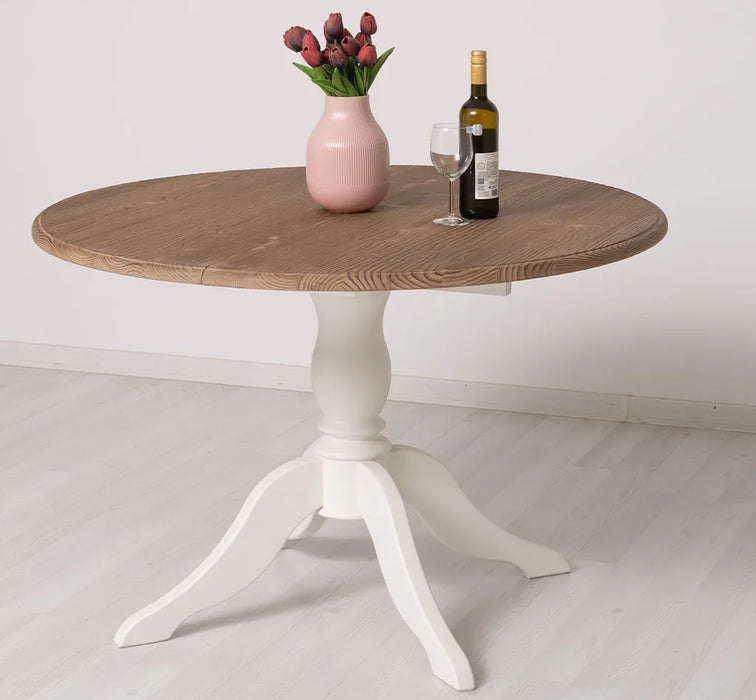 Ausziehbarer Esstisch aus Massivholz | runder Holztisch