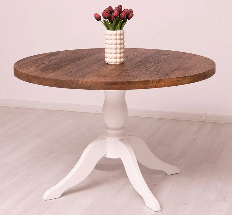 Ausziehbarer Esstisch aus Massivholz | runder Holztisch