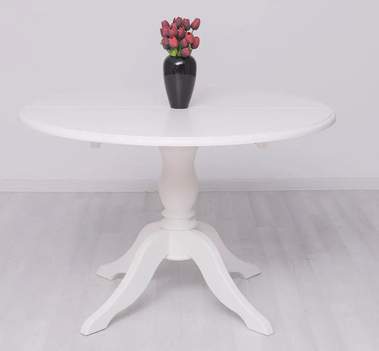 Ausziehbarer Esstisch aus Massivholz | runder Holztisch