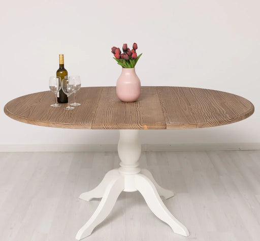 Ausziehbarer Esstisch aus Massivholz | runder Holztisch