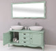Badezimmer-Set aus Massivholz | Geschwungener Spiegel und Waschtisch - 