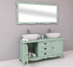 Badezimmer-Set aus Massivholz | Geschwungener Spiegel und Waschtisch - 