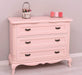 Vintage Sideboard aus Massivholz mit 3 Schubladen | Kommode mit geschwungenen Füßen - Vintage Rosa