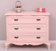 Vintage Sideboard aus Massivholz mit 3 Schubladen | Kommode mit geschwungenen Füßen - Vintage Rosa
