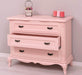 Vintage Sideboard aus Massivholz mit 3 Schubladen | Kommode mit geschwungenen Füßen - Vintage Rosa