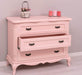 Vintage Sideboard aus Massivholz mit 3 Schubladen | Kommode mit geschwungenen Füßen - Vintage Rosa