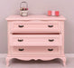 Vintage Sideboard aus Massivholz mit 3 Schubladen | Kommode mit geschwungenen Füßen - Vintage Rosa