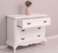 Vintage Sideboard aus Massivholz mit 3 Schubladen | Kommode mit geschwungenen Füßen - Vintage Rosa