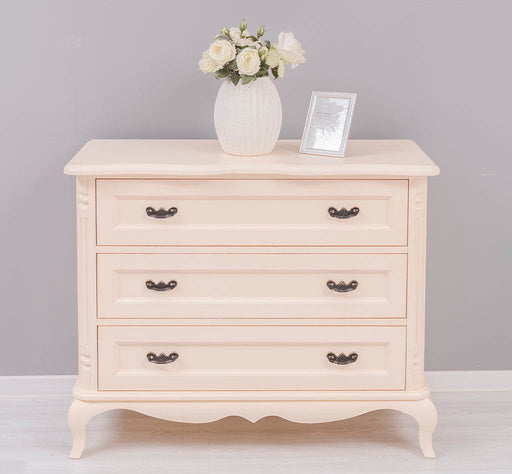 Sideboard aus Massivholz mit 3 Schubladen | Barock Kommode mit geschwungenen Füßen - 