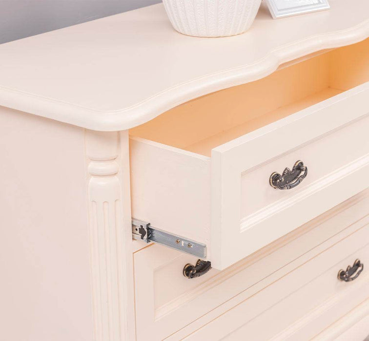 Sideboard aus Massivholz mit 3 Schubladen | Barock Kommode mit geschwungenen Füßen - 