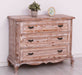 Barock Sideboard aus Massivholz mit 3 Schubladen | Kommode mit geschwungenen Füßen - 