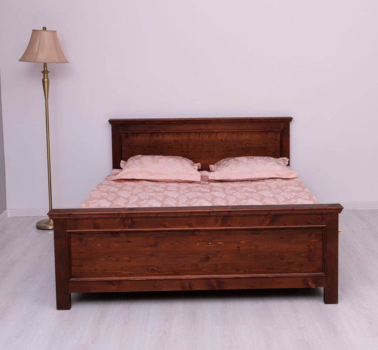 Bett aus Massivholz im Landhausstil mit Schubladen - Kastanie / 90x200