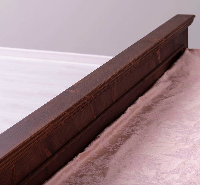 Bett aus Massivholz im Landhausstil mit Schubladen - Kastanie / 90x200