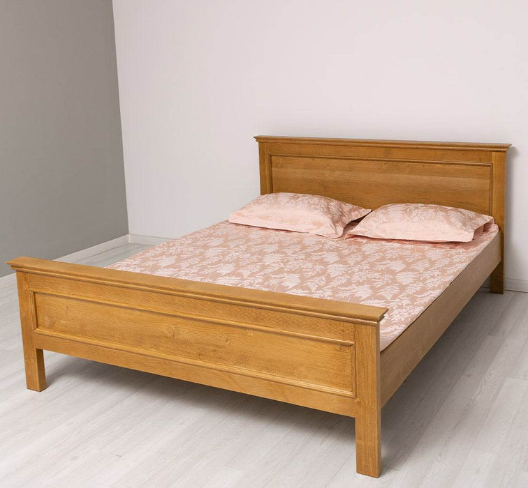Bett aus Massivholz im Landhausstil ohne Schubladen - Gebeizt / 90x200