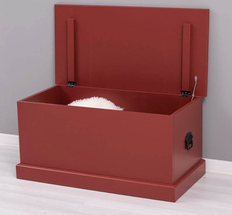 Bettkasten - Truhe aus Massivholz - Rot