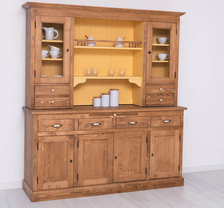 Breiter Buffetschrank aus Massivholz im Landhausstil -