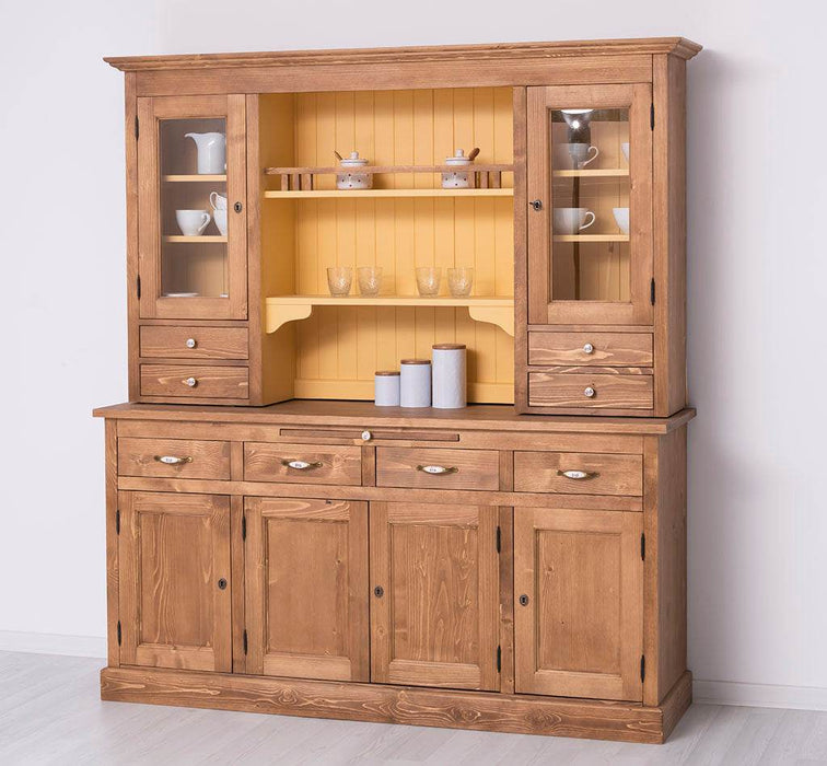 Breiter Buffetschrank aus Massivholz im Landhausstil -