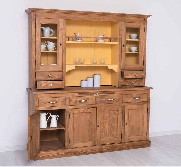 Breiter Buffetschrank aus Massivholz im Landhausstil -