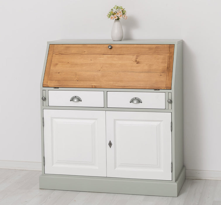 Breiter Sekretär aus Massivholz - klappbar