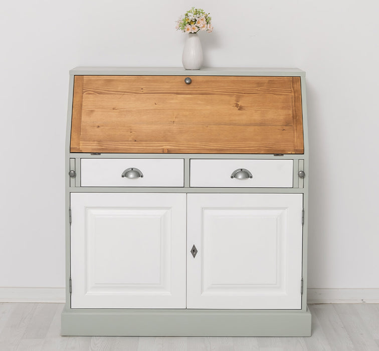 Breiter Sekretär aus Massivholz - klappbar