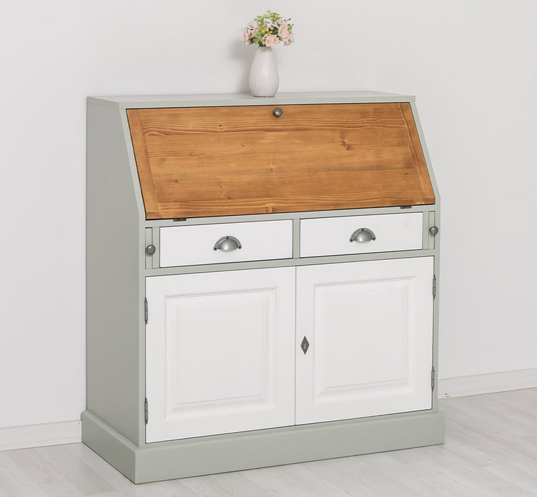 Breiter Sekretär aus Massivholz - klappbar