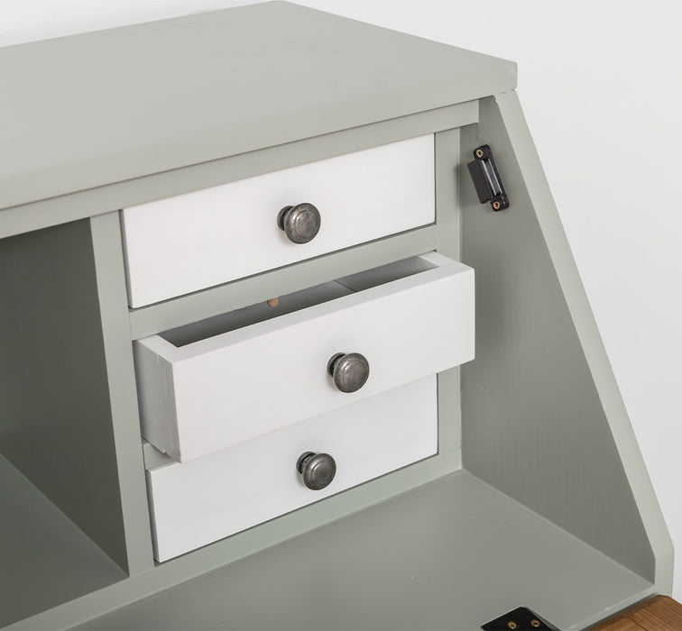 Breiter Sekretär aus Massivholz - klappbar