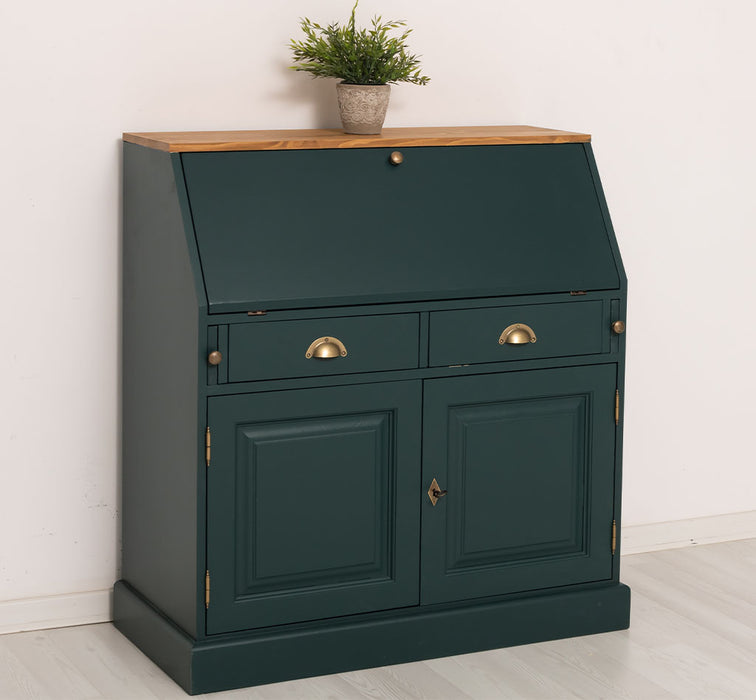 Breiter Sekretär aus Massivholz - klappbar