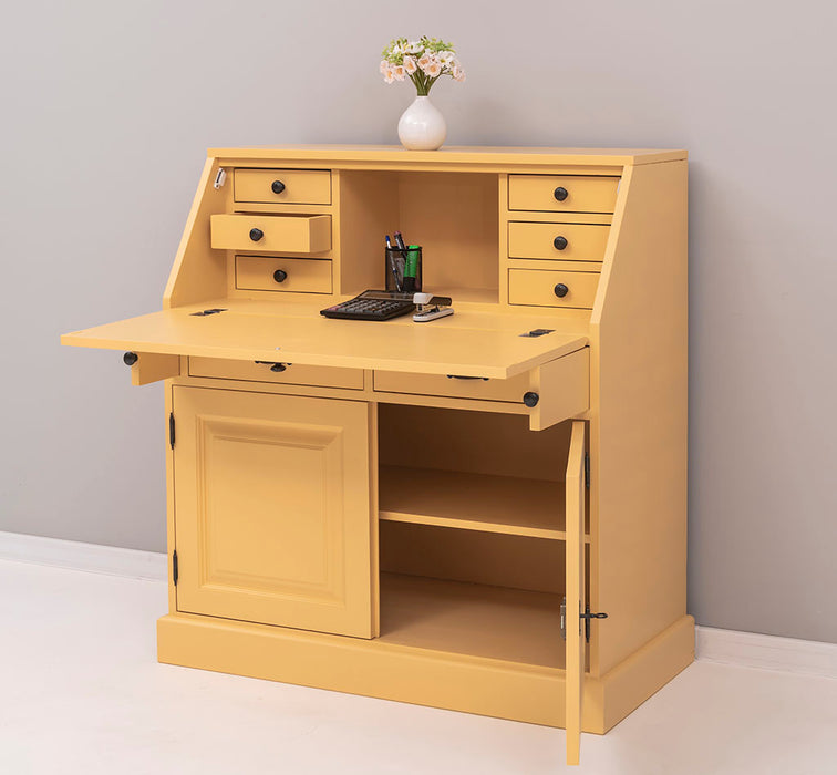 Breiter Sekretär aus Massivholz - klappbar