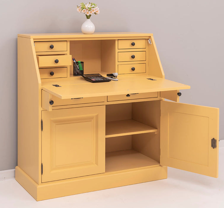 Breiter Sekretär aus Massivholz - klappbar