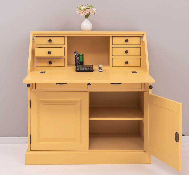 Breiter Sekretär aus Massivholz - klappbar