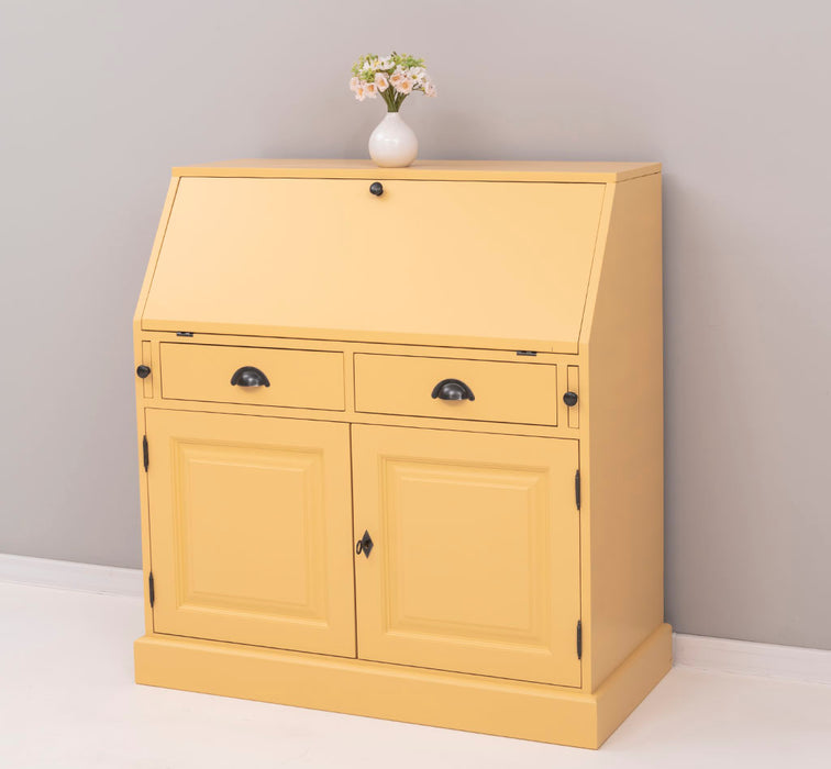 Breiter Sekretär aus Massivholz - klappbar