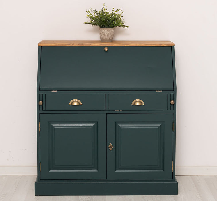 Breiter Sekretär aus Massivholz - klappbar