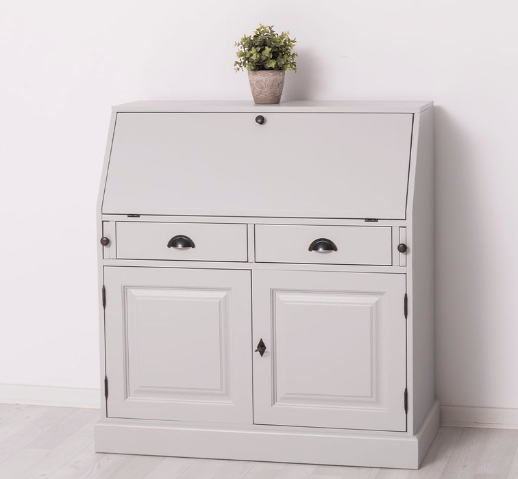 Breiter Sekretär aus Massivholz - klappbar