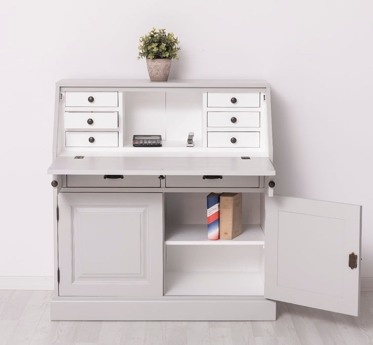 Breiter Sekretär aus Massivholz - klappbar