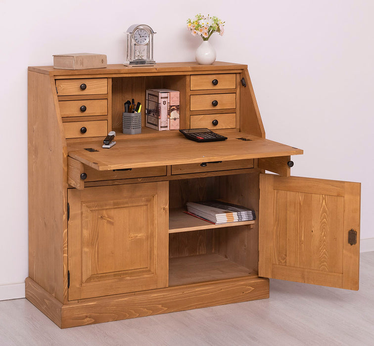 Breiter Sekretär aus Massivholz - klappbar
