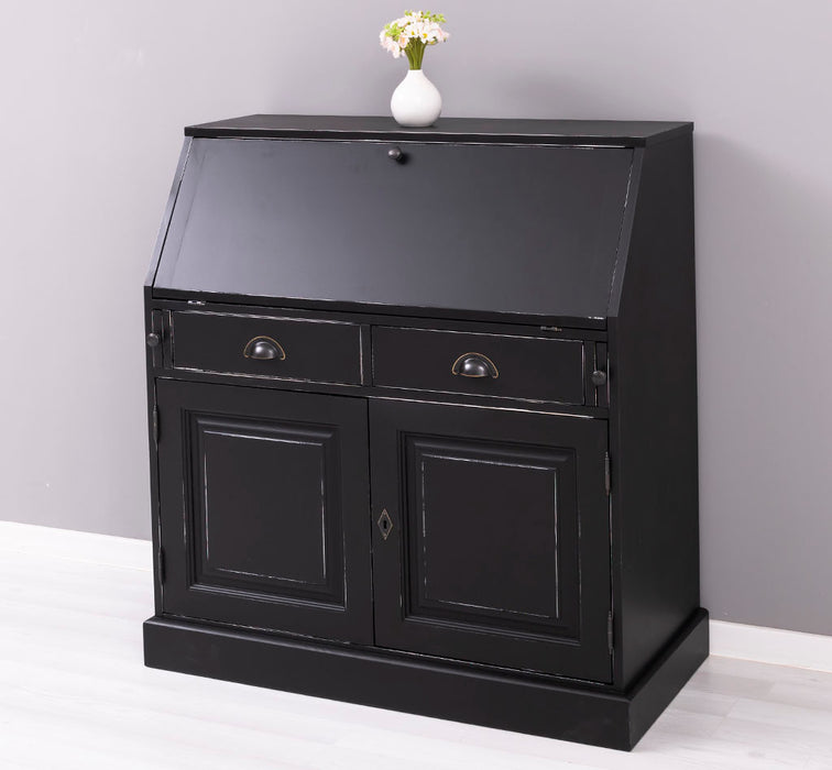 Breiter Sekretär aus Massivholz - klappbar