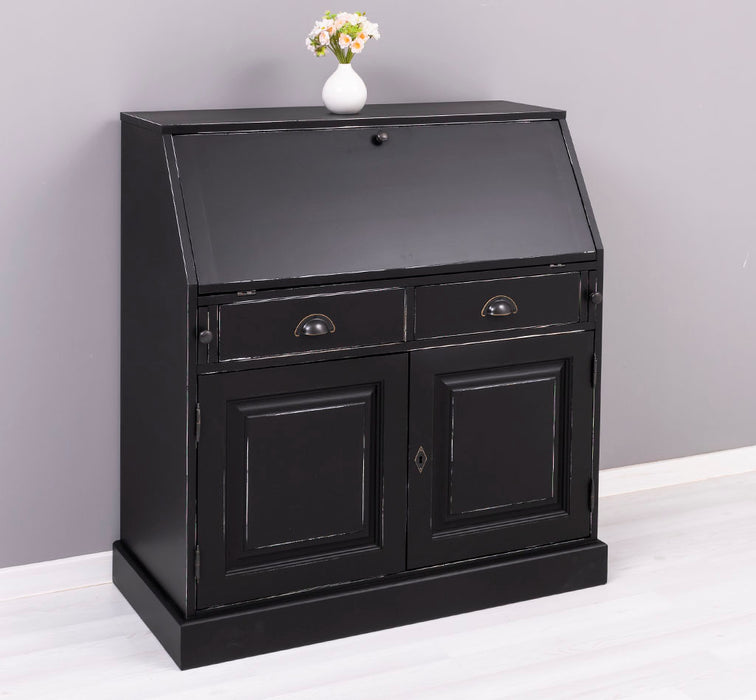 Breiter Sekretär aus Massivholz - klappbar