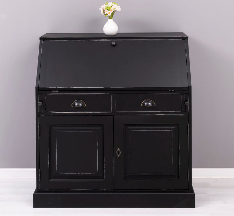 Breiter Sekretär aus Massivholz - klappbar